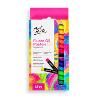 סט גירי פסטל שמנוניים זוהרים– סט 12 גוונים  Mont Marte Fluoro Oil Pastels