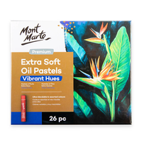 סט גירי פסטל עגולים רכים במיוחד סט 26 גוונים  – Mont Marte Extra Soft Oil Pastels