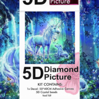 ערכת תמונת יהלומים 5D HI STONE - חד קרן קסום ביער - 50x40 ס