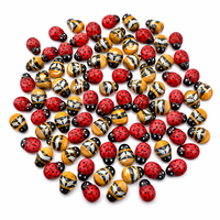 סט קישוטי עץ דבורים וחיפושיות להדבקה – Wooden Bee & Ladybug Craft Embellishments 100PCS