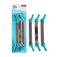 סט סכיני מתכת גמישות לחימר פולימרי 3 חלקים Mont Marte Polymer Clay Flexible Knife Se
