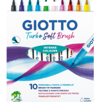 סט 10 טושים עם ראש מכחול לציור מקצועי-Giotto Turbo Soft Brush