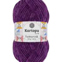 חוט קטיפה לסריגה Kartopu Yumurcak – צבע סגול עמוק