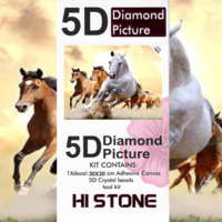ערכת תמונת יהלומים 5D HI STONE - סוסים דוהרים - 30x30 ס