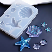 תבנית סיליקון לצדפים וכוכבי ים – ליציקות אפוקסי, נרות, סבון וחימר