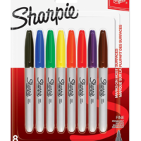 סט טושים פרמננטיים 8 צבעים Sharpie Fine Point