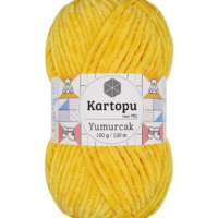 חוט קטיפה לסריגה Kartopu Yumurcak – צבע צהוב