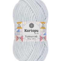 חוט קטיפה לסריגה Kartopu Yumurcak – צבע אפור בהיר