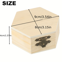 קופסת עץ משושה עם סגירת מתכת – 9×8×4 ס