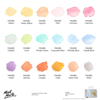 סט צבעי מים מטאליים מארז 21 חלקים Mont Marte Metallic Watercolour Premium