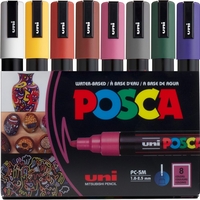 סט 8 טושים אקריליים גוונים כהים  Posca PC-5M