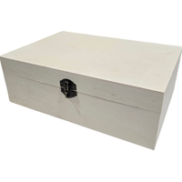 קופסת עץ מלבנית עם סוגר למנעול - 21x15x7.5 ס