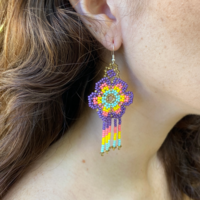 Mexican beaded earrings - fairy