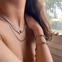 Silver plated flat necklace