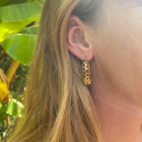 Golden color spine hoop earrings