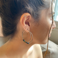 hoop earrings with beads