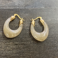 Smoky oval earring