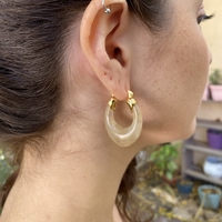 Smoky oval earring