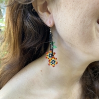 Mexican beaded earrings - twins