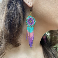 Mexican beaded earrings - lavender