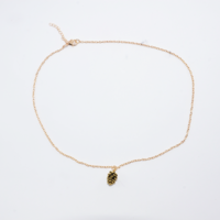 Necklace with a pine cone pendant - gold