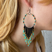 Mexican beaded earrings - forest