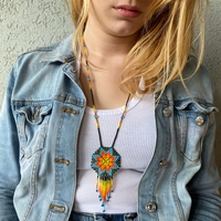 Mexican beaded earrings - sun