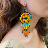 Mexican beaded earrings - peyote