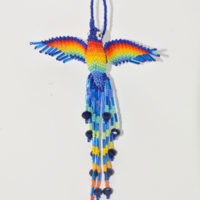 Beaded hummingbird-blue with rainbow