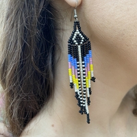 Mexican beaded earrings - sunset