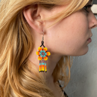 Mexican beaded earrings - flower