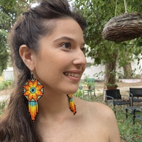 Mexican beaded earrings - spring