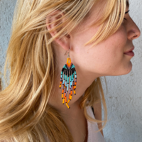 Mexican beaded earrings - oasis