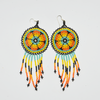 Mexican beaded earrings - peyote