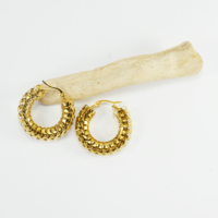 Golden color spine hoop earrings