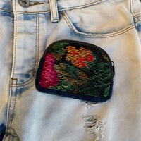 Small embroidered purse - forest