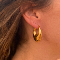 A drop hoop earring