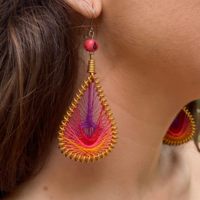 Colorful drop earrings - pink