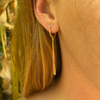 hoop earrings with a hanging rod