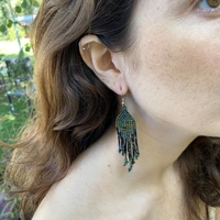 Mexican beaded earrings - lake