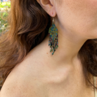 Mexican beaded earrings - lake