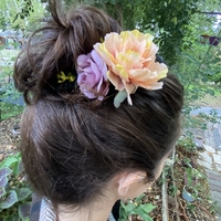 Flower hairclip - sunset