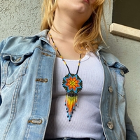 Mexican beaded earrings - sun