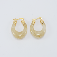 Smoky oval earring