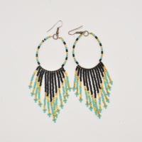 Mexican beaded earrings - forest