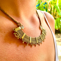 Handmade tribal brass necklace