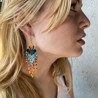 Mexican beaded earrings - oasis