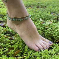 Double beaded anklet - lake