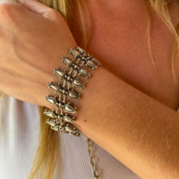 Silver tribal bracelet