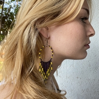 Mexican beaded earrings - night